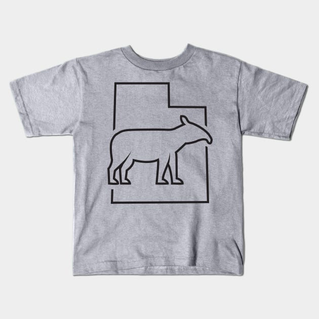 Utah Horse - Tapir  (black outline) Kids T-Shirt by Schadow-Studio